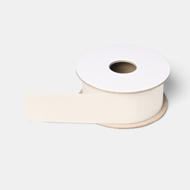 Neutral Cream Beige Gift Wrapping Grosgrain Ribbon (Spool)