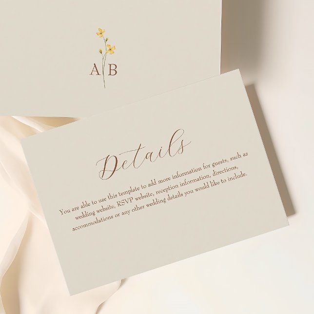 Neutral Cream Wedding Details Card (Creator Uploaded)