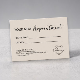 Neutral Custom Salon Minimalist Modern Beauty Appointment Card