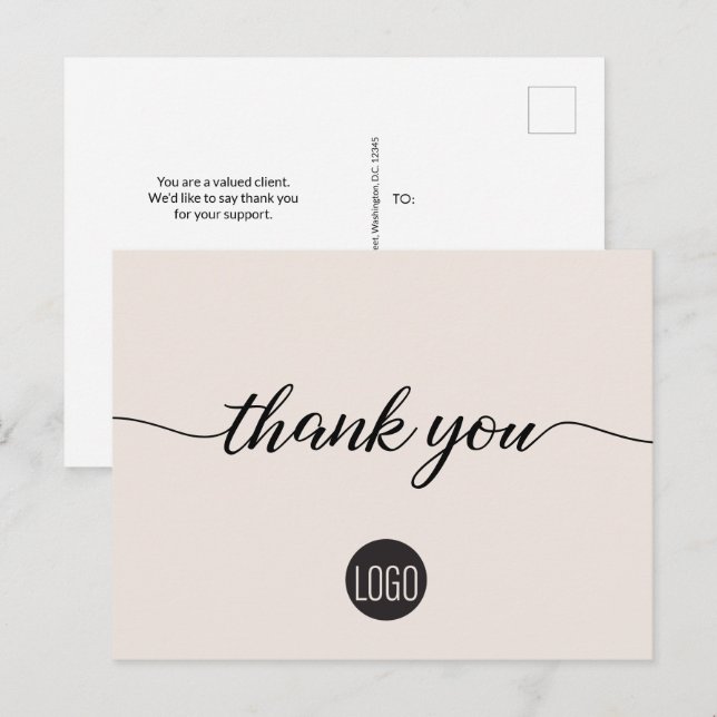Neutral Customer Appreciation Business template Postcard (Front/Back)