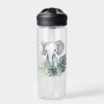Neutral Cute Elephant First Birthday Water Bottle<br><div class="desc">Neutral Cute Elephant First Birthday Thank You in neutral tones perfect for boy or a girl</div>