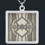 Neutral Deco Panel I Silver Plated Necklace<br><div class="desc">Patterns</div>