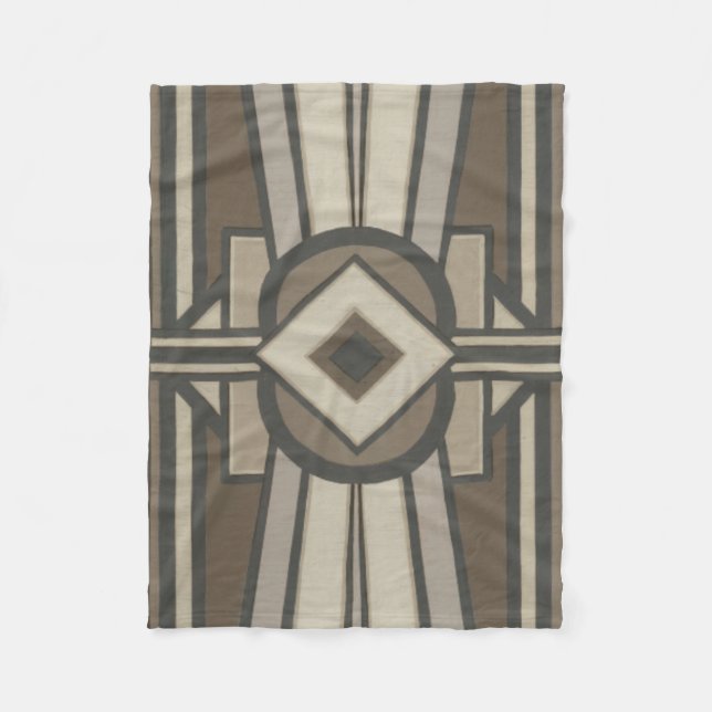 Neutral Deco Panel II Fleece Blanket (Front)