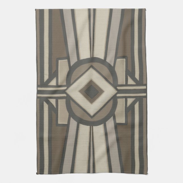 Neutral Deco Panel II Kitchen Towel (Vertical)