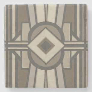 Neutral Deco Panel II Stone Coaster