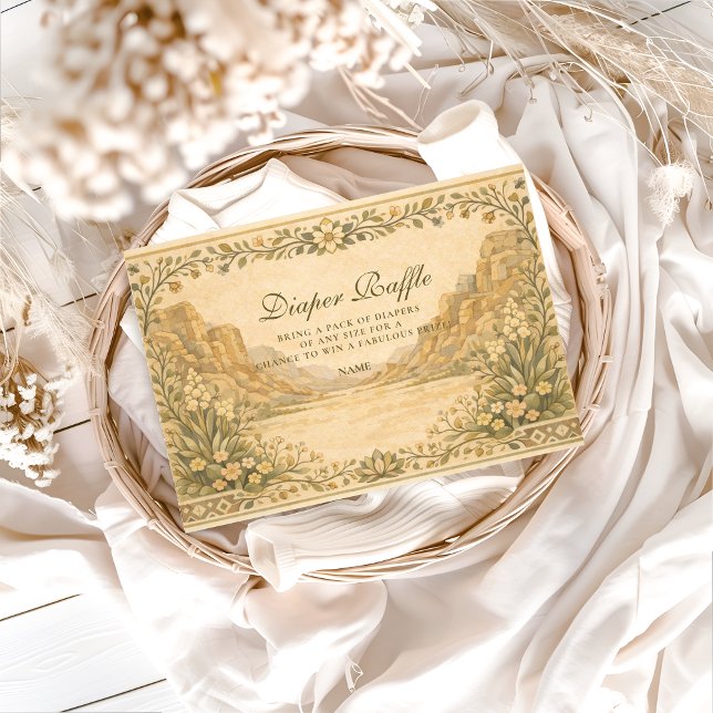 Neutral Desert Canyon Botanicals Diapper Raffle  Enclosure Card (Creator Uploaded)