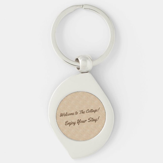 Neutral Design Cottage Guest Rental Vacation House Keychain (Front)