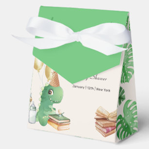 Neutral Dinosaur Storybook Balloon Baby Shower Favor Box