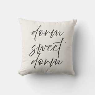 Neutral “Dorm Sweet Dorm” Pillow   Ivory & Grey