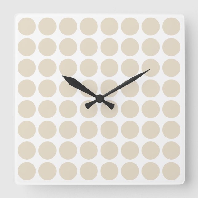 Neutral Dots Square Wall Clock (Front)
