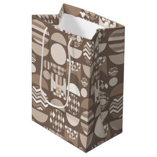 Neutral Earth Brown Nordic Scandinavian Medium Gift Bag