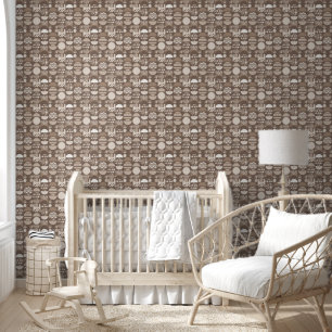 Neutral Earth Brown Nordic Scandinavian Wallpaper