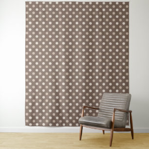 Neutral Earth Brown Polka Dots Design Tapestry