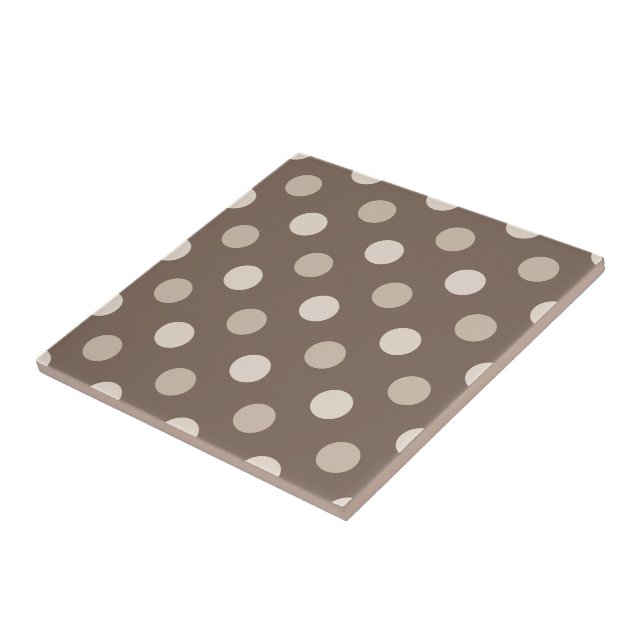 Neutral Earth Brown Polka Dots Design  Tile (Side)