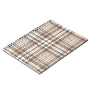 Neutral Earth Tone Plaid Tartan Design  Notebook