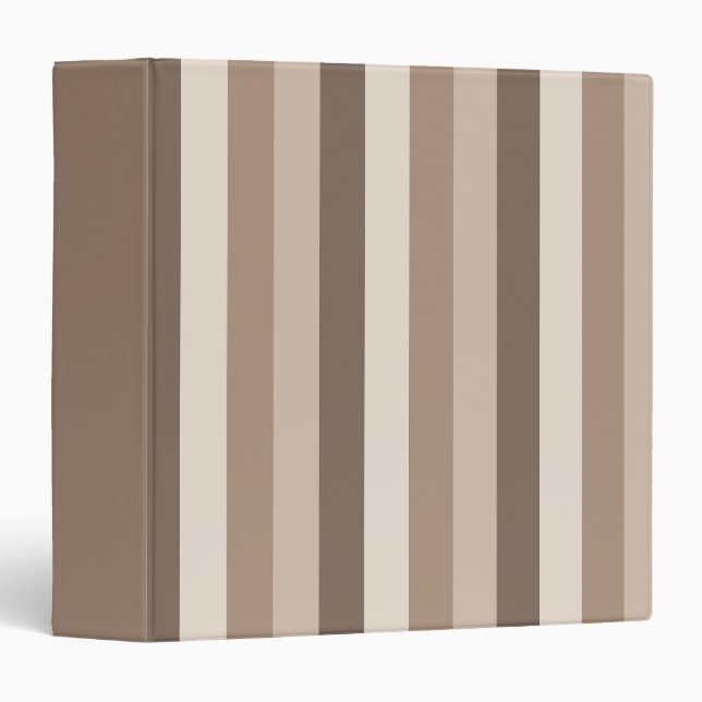 Neutral Earth Tones Stripes Pattern Design  Binder (Front/Spine)