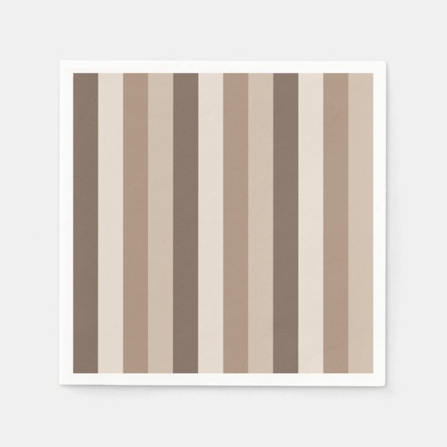 Neutral Earth Tones Stripes Pattern Design  Napkin (Front)