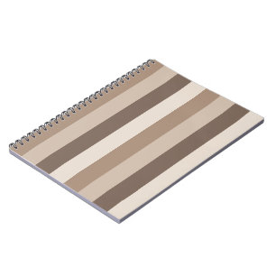 Neutral Earth Tones Stripes Pattern Design  Notebook