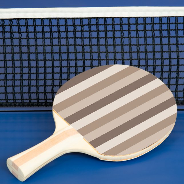 Neutral Earth Tones Stripes Pattern Design  Ping Pong Paddle (Insitu)