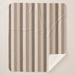Neutral Earth Tones Stripes Pattern Design  Sherpa Blanket
