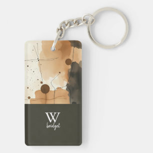 Neutral Earthy Abstract Layers Keychain