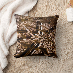 Neutral Earthy Brown Clay Stars Throw Pillow