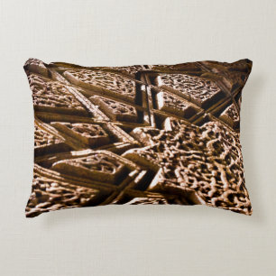 Neutral Earthy Brown Stars Accent Pillow
