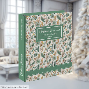 Neutral Earthy Colours Christmas White Poinsettia Binder