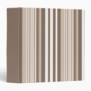Neutral Earthy Tone Stripes Pattern Design Binder