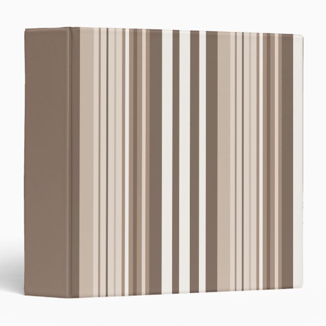 Neutral Earthy Tone Stripes Pattern Design  Binder (Front/Spine)