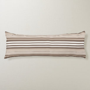 Neutral Earthy Tone Stripes Pattern Design  Body Pillow