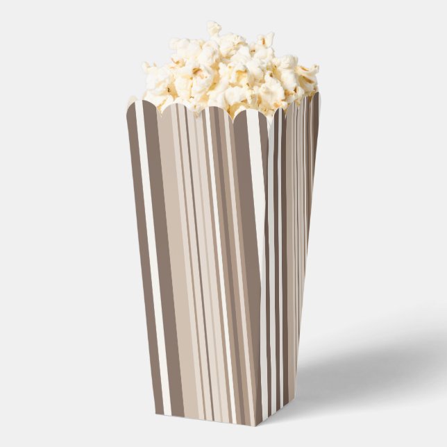 Neutral Earthy Tone Stripes Pattern Design  Favor Box (Popped)