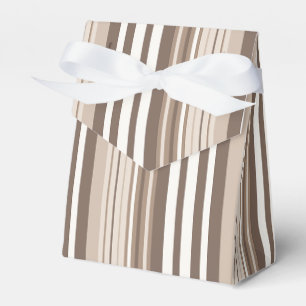 Neutral Earthy Tone Stripes Pattern Design Favor Box