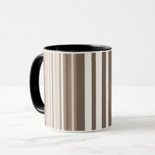 Neutral Earthy Tone Stripes Pattern Design  Mug