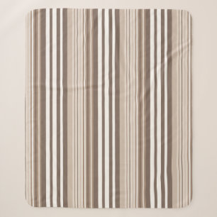 Neutral Earthy Tone Stripes Pattern Design  Sherpa Blanket