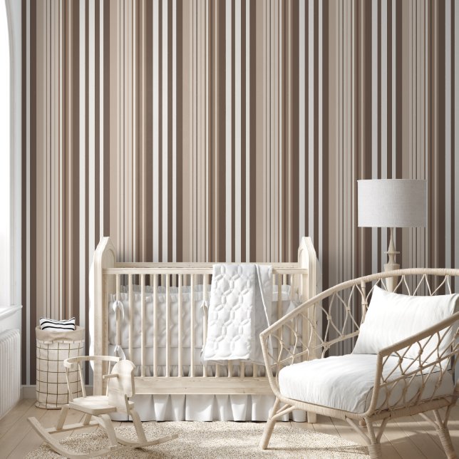 Neutral Earthy Tone Stripes Pattern Design  Wallpaper (Kids)