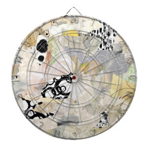 Neutral Elegant Abstract Collage Design Dartboard