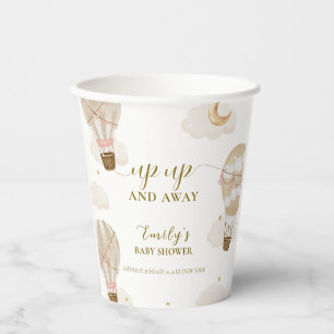Neutral Elegant Boho Hot Air Balloon Baby Shower  Paper Cups