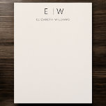 Neutral Elegant Modern Minimalist Monogram Name  Letterhead<br><div class="desc">Make a lasting impression with our Neutral Elegant Modern Minimalist Monogram Letterhead. Designed with sophistication in mind, it features clean lines, a subtle colour palette, and a beautifully crafted monogram that adds a personal touch. Printed on premium-quality paper, it’s perfect for professional correspondence, business proposals, or personal stationery. The minimalist...</div>