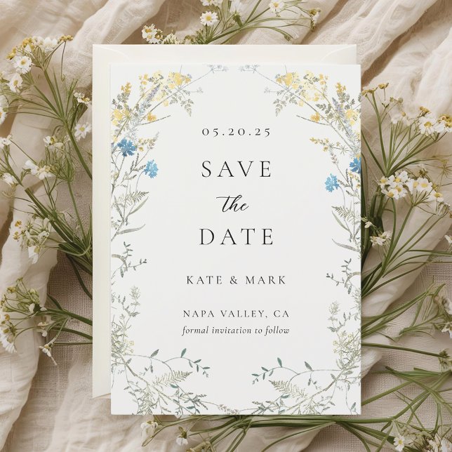 Neutral Elegant Wildflower Wedding Save The Date (Creator Uploaded)