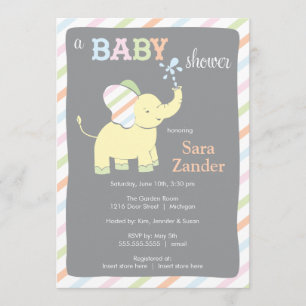 Neutral Elephant     Baby Shower Invitation
