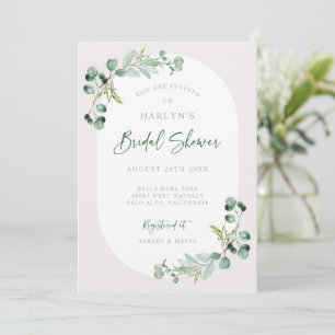 Neutral Eucalyptus Bridal Shower Party Invitation