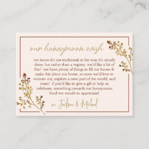 Neutral Fall Foliage Honeymoon Fund Wedding Shower Enclosure Card