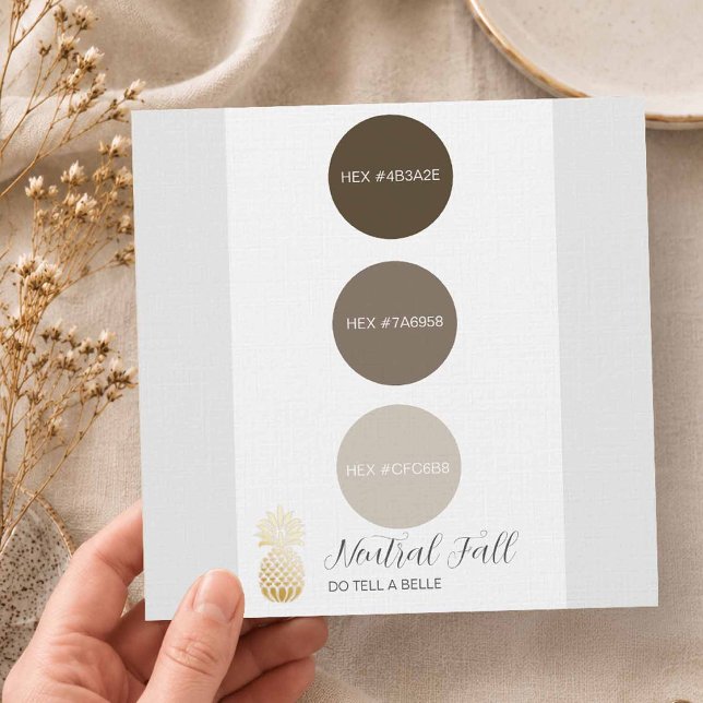 Neutral Fall Wedding Colour Palette Invitation (Natural fall wedding colors)