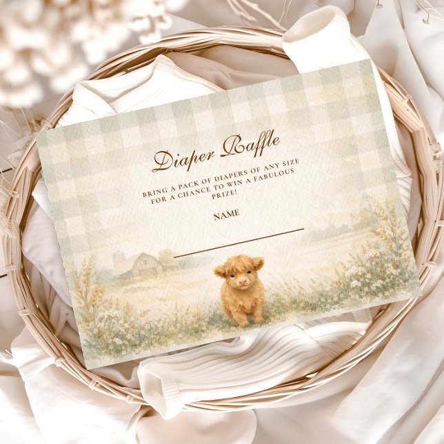 Neutral Farm Friends Diapper Raffle Enclosure Card (Creator Uploaded)