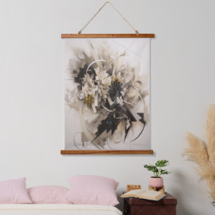 Neutral Floral Botanical Soft Nature Inspired  Hanging Tapestry