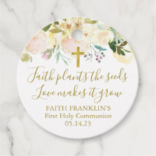 Neutral Floral Faith Plants the seeds Communion Favour Tags
