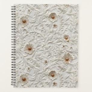 Neutral floral tooled leather  planner