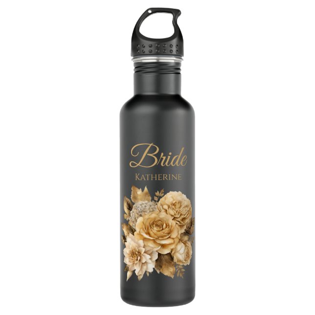 Neutral Flower Bouquet-Bride- 710 Ml Water Bottle (Front)