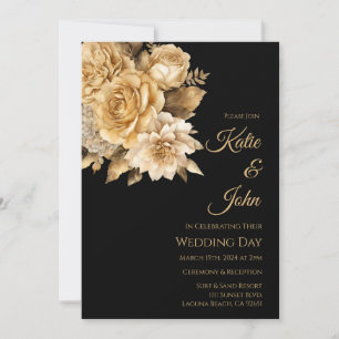 Neutral Flower Bouquet-Wedding- Invitation